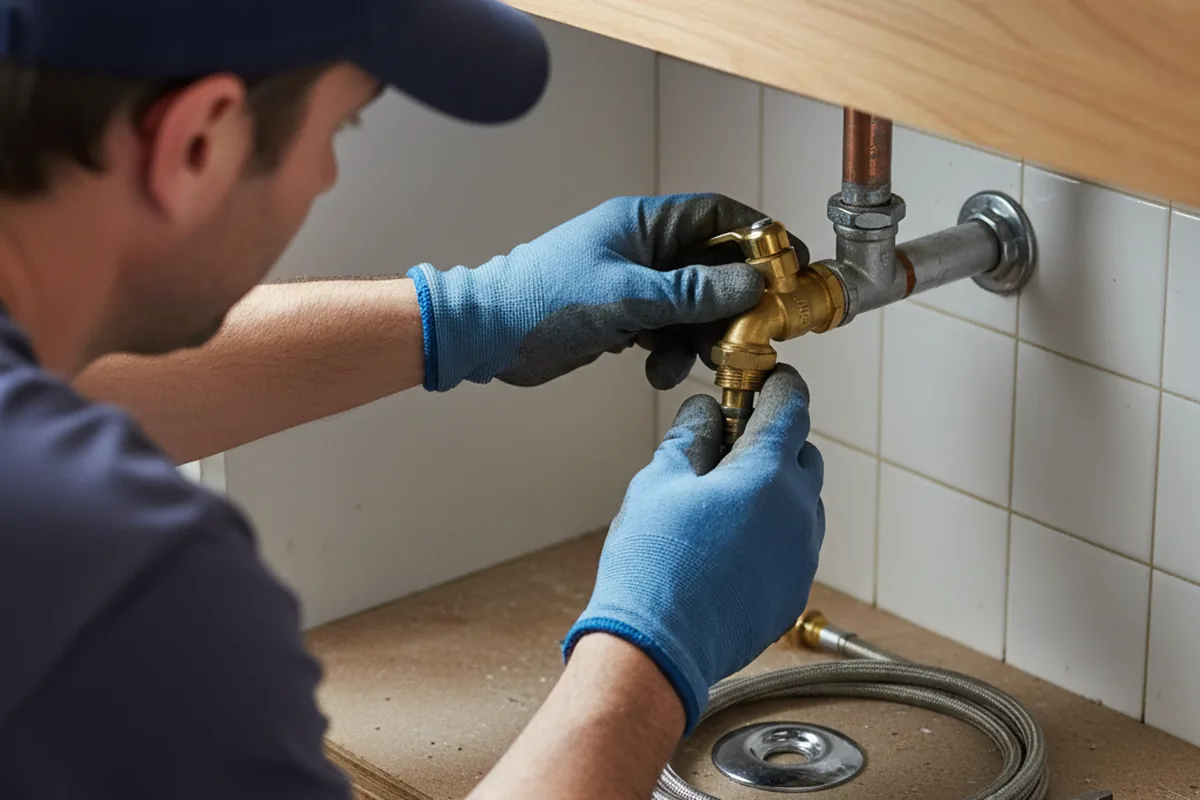 Shutoff valve and fitting work during Emergency Plumbing in The Villages